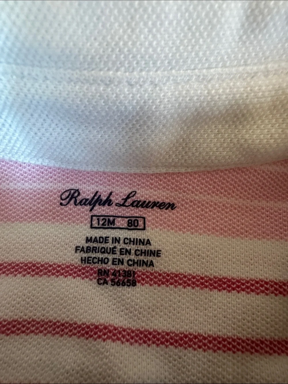 Ralph Lauren Pink and White Striped Polo Romper